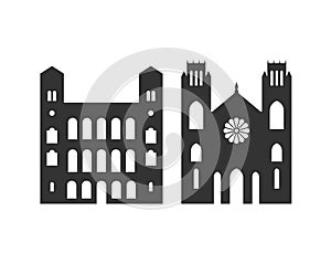 Madagascar logo. Isolated Madagascar architecture on white background